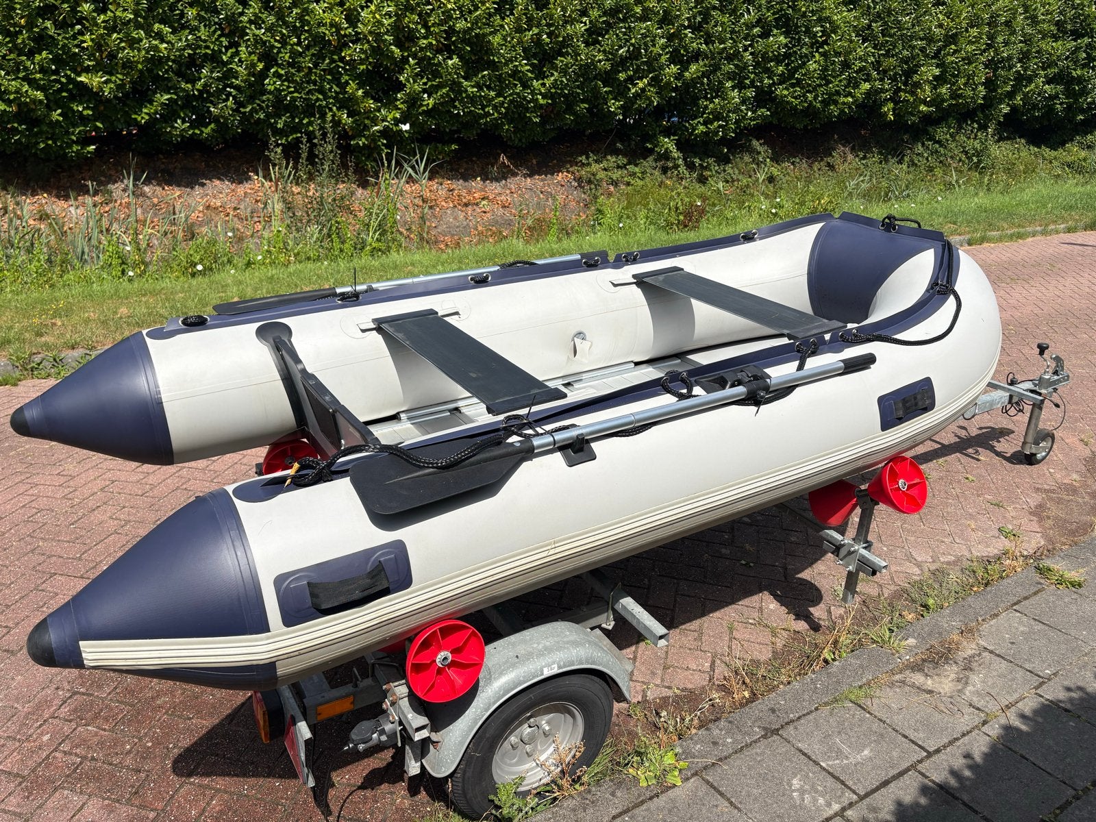 Rubberboot met Suzuki 5pk buitenboordmotor en trailer, Aluminium, Ophalen, Overige merken, Gebruikt