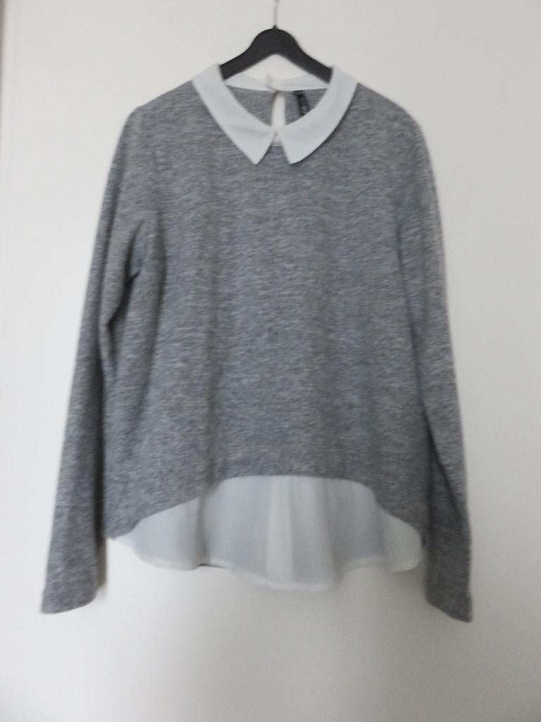 BLOUSE/ TUNIEK GRIJS / WIT FB SISTERS 36/38 I.G.ST, Maat 38/40 (M), Verzenden, FB SISTERS, Zo goed als nieuw