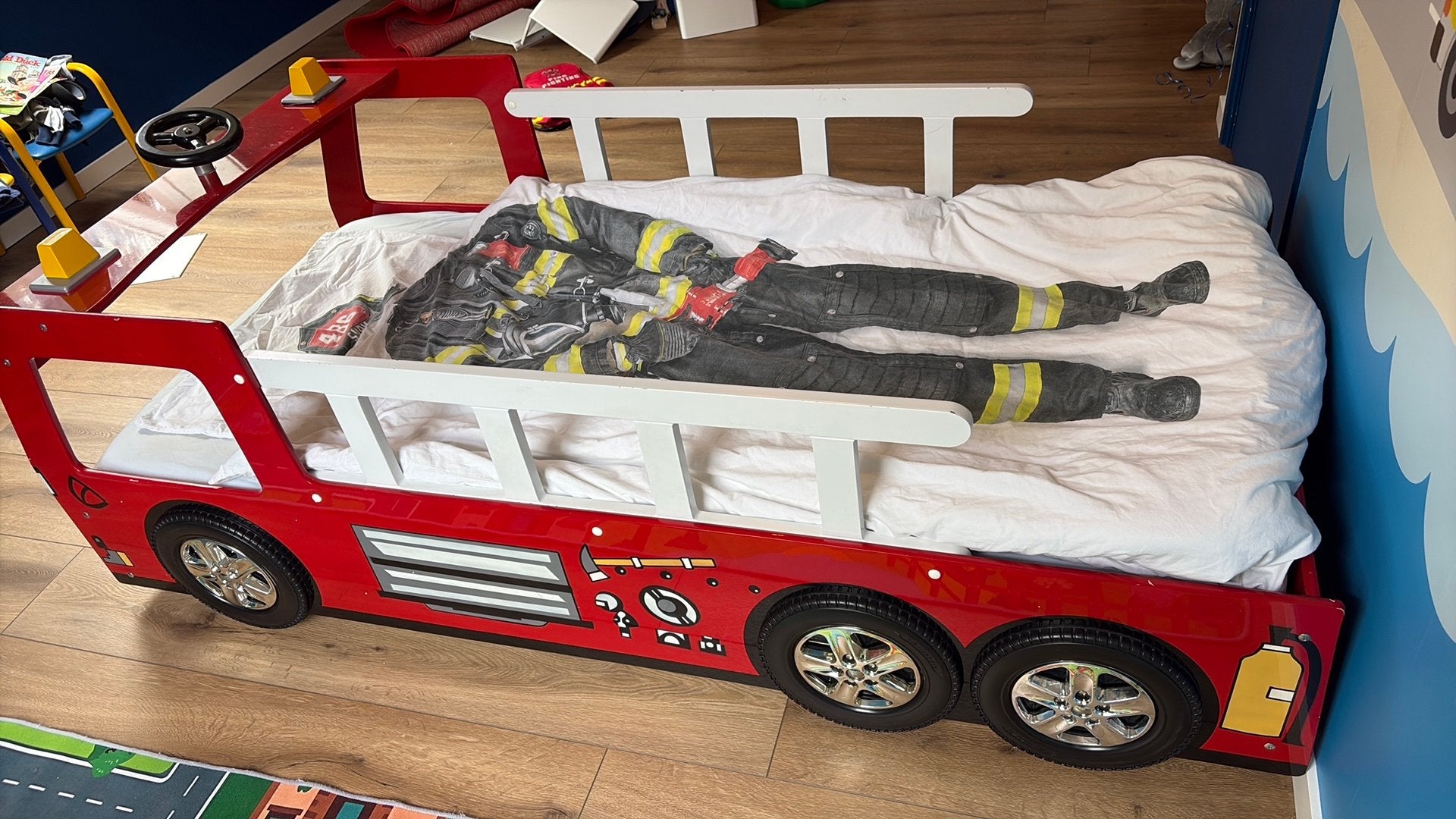Brandweerbed voor kinderen, met lampjes!, Kinderen en Baby's, Kinderkamer | Bedden, 70 tot 85 cm, Ophalen of Verzenden, Zo goed als nieuw