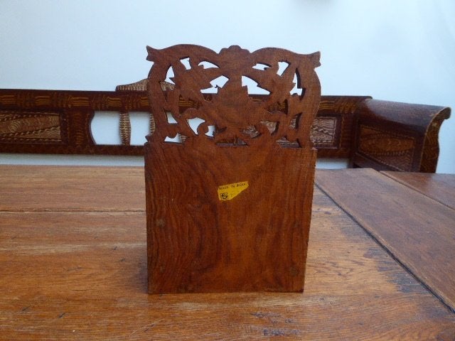 Vintage houten bakje, postbakje, Ophalen of Verzenden