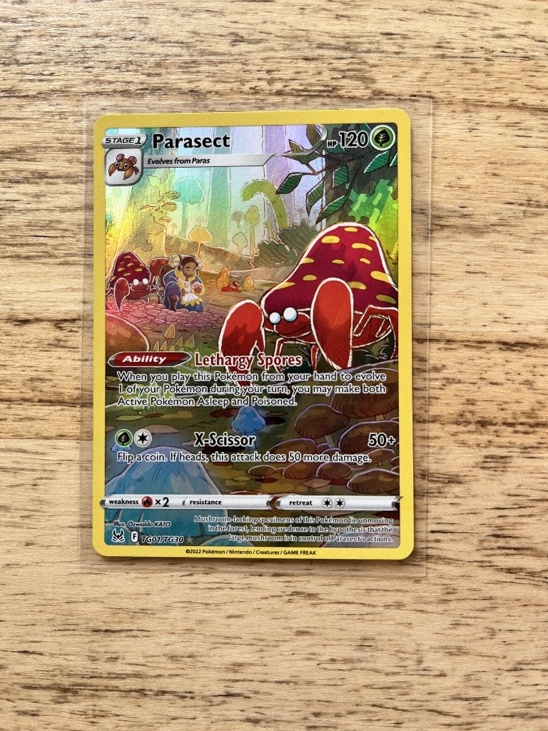 Parasect (LOR TG01) pokemon kaart, Ophalen of Verzenden, Zo goed als nieuw, Losse kaart, Foil