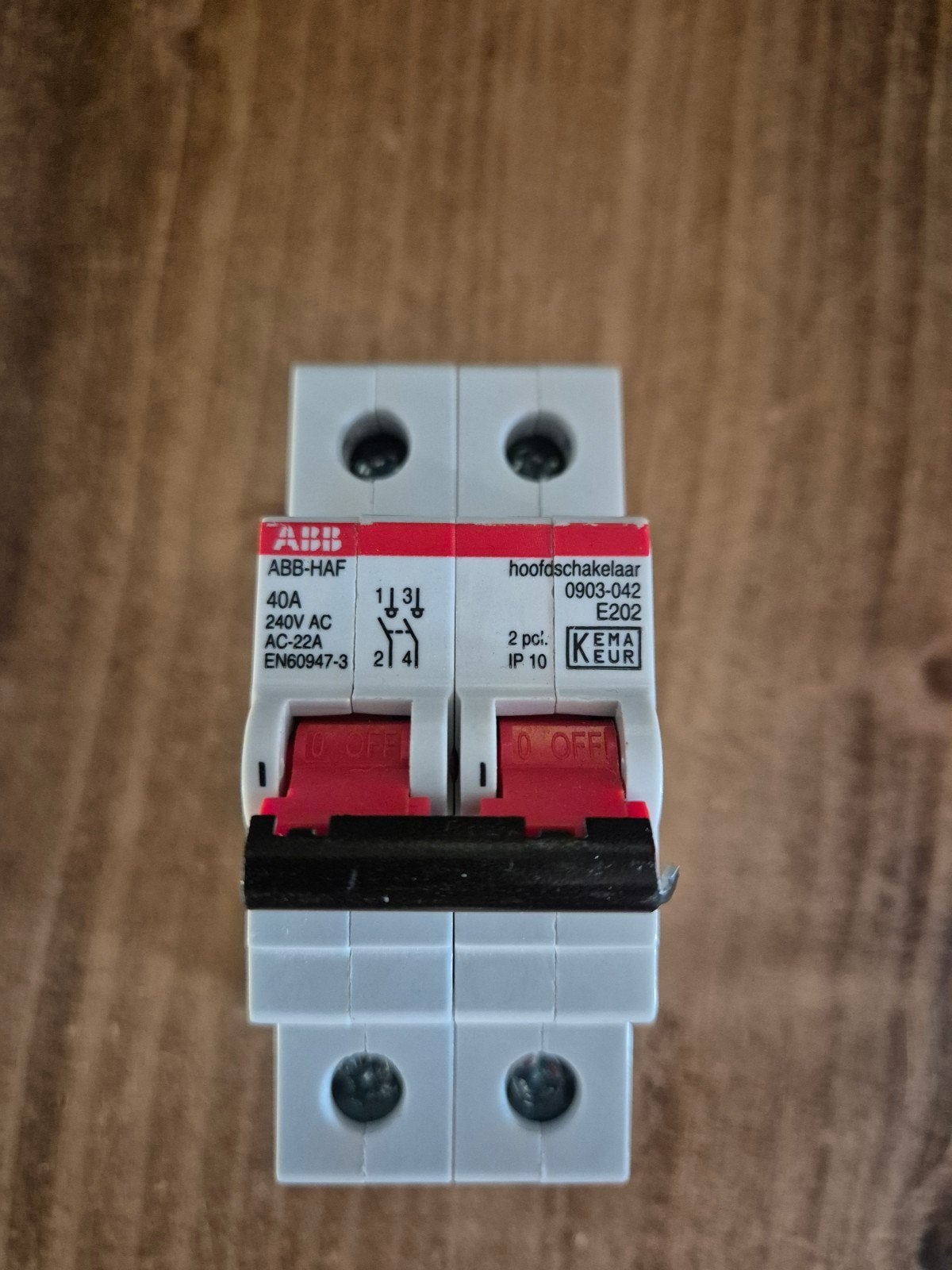 ABB Hoofdschakelaar 1 fase + Nul DIN-rail 40A 240V AC, Ophalen of Verzenden