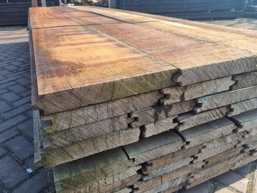 34 m2 hardhouten damwand 4 cm dik - nr: HP76, Ophalen, 250 cm of meer, Planken, Hardhout