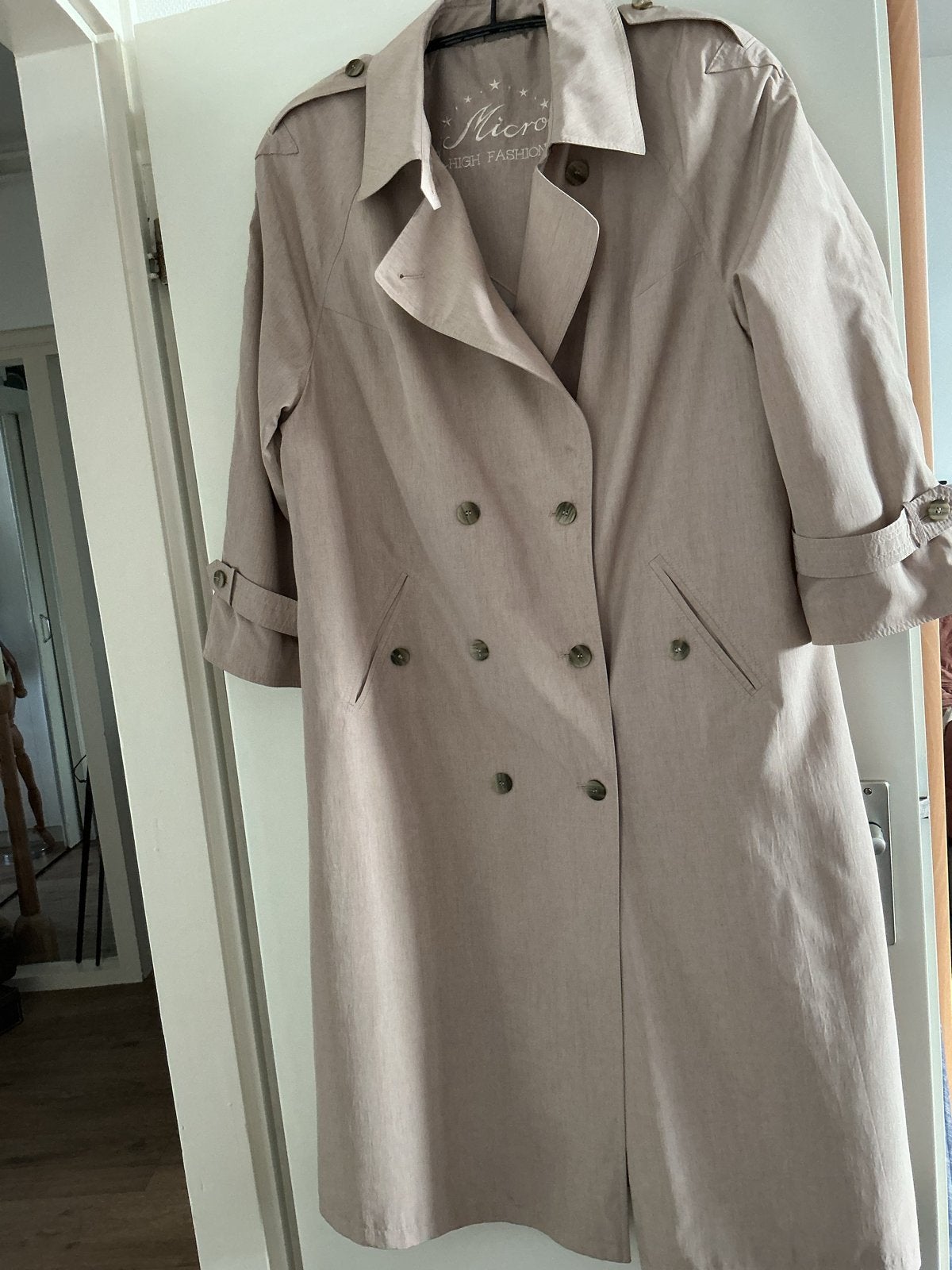Micro High Fashion Trenchcoat - Beige XXXL, Ophalen of Verzenden, Nieuw, Beige, Jas of Mantel