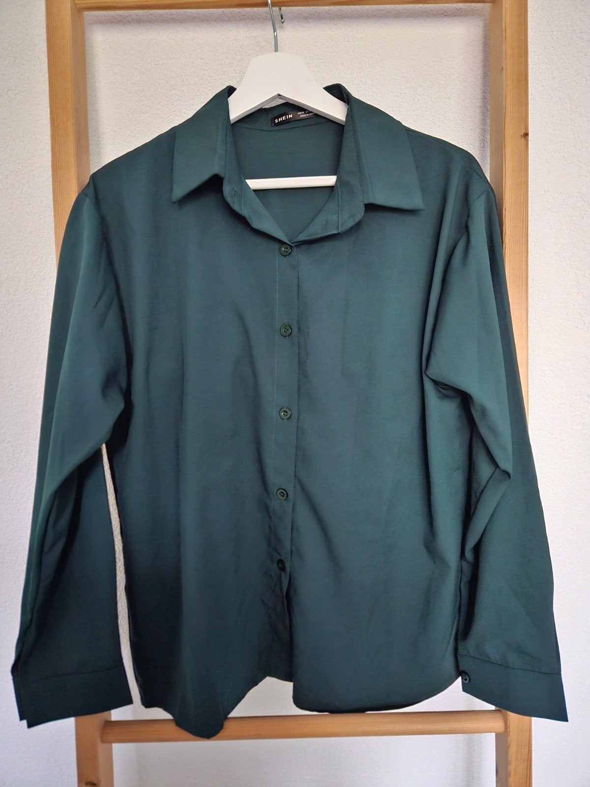Donkergroene blouse, maat M, Ophalen of Verzenden, Zo goed als nieuw, Groen
