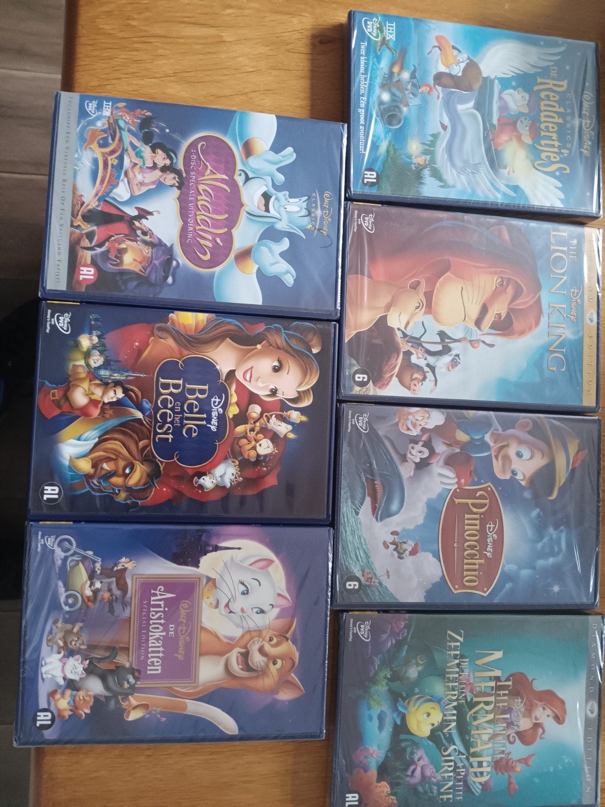 Disney DVD Collectie: Aladdin, Belle en het Beest, De Aristo, Cd's en Dvd's, Dvd's | Kinderen en Jeugd, Nieuw in verpakking, Film
