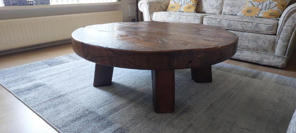 Salontafel - massief robuust eiken, Huis en Inrichting, Tafels | Salontafels, Ophalen, 100 tot 150 cm, Eikenhout, 50 tot 100 cm