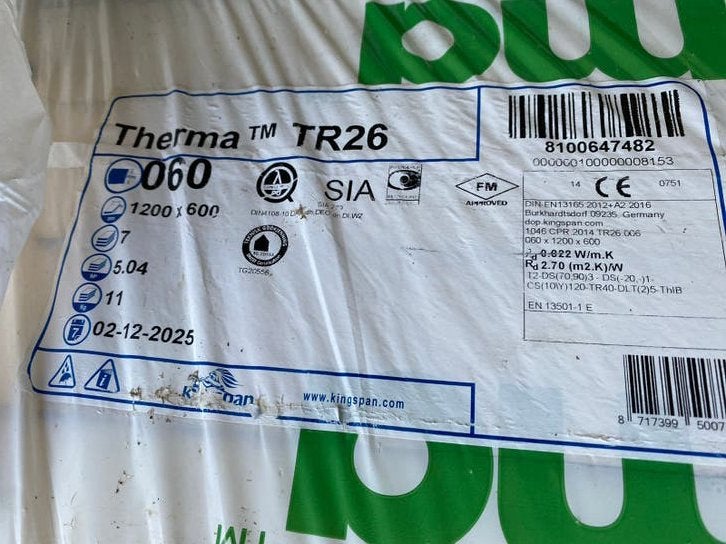 PIR Kingspan Therma isolatieplaten 600mm, ca. 8m² nieuw, Ophalen, 12 cm of meer, Nieuw, 5 tot 10 m²