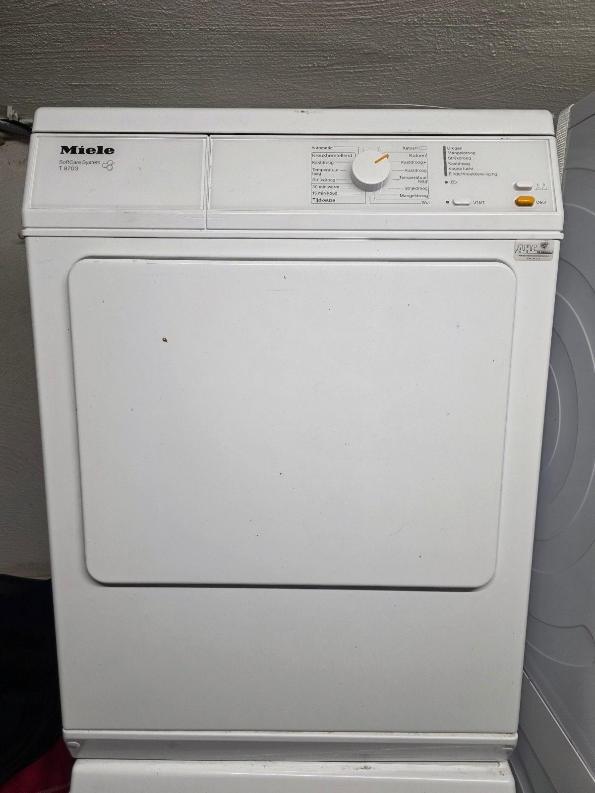 Gratis Miele T 8703 condensdroger –afhalen Arnhem, 6 tot 8 kg, Ophalen, Condens, 85 tot 90 cm
