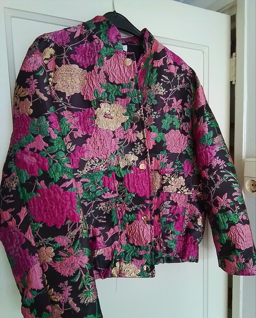 Nieuw Ivivi Brokaat Jasje Maat L - Bloemen & Goud, Maat 42/44 (L), Nieuw, Ophalen of Verzenden, Ivivi