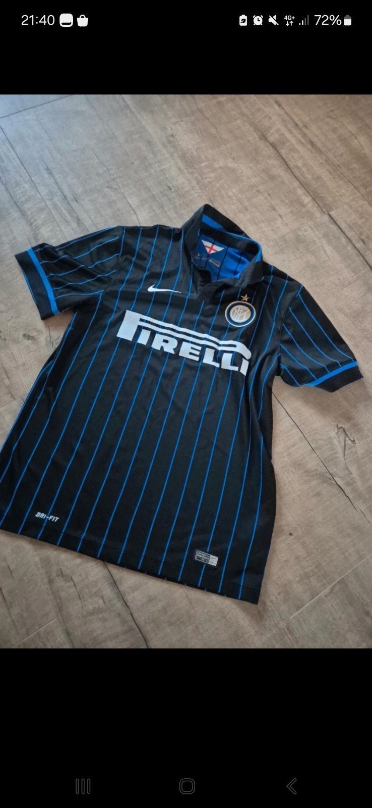 Nike Inter Milan T-shirt - Maat M, Ophalen of Verzenden, Zo goed als nieuw, Blauw, Voetbal