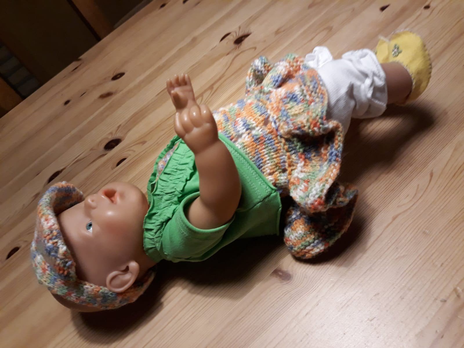 zelfgemaakte poppenkleertjes voor pop 43 cm 5 delig., Ophalen of Verzenden, Nieuw, Babypop