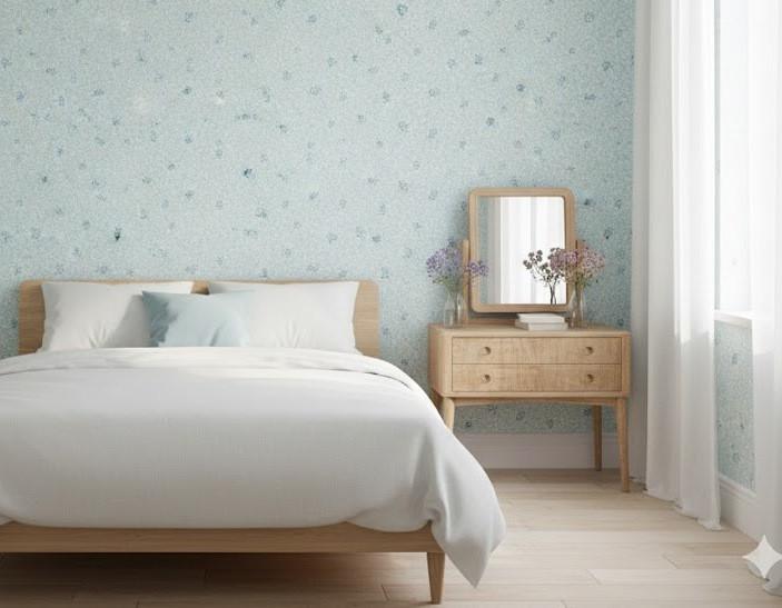 7183 blauw wit romantisch vintage bloemetjes behang swiet, Huis en Inrichting, Stoffering | Behang, Ophalen of Verzenden, 25 tot 50 m²