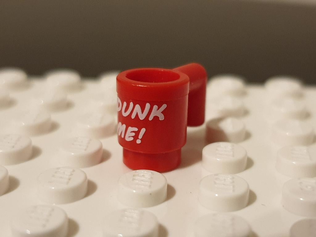 Rode LEGO beker cup witte tekst DUNK ME! 3899pb003 ZELDZAAM, Lego, Accessoire, Ophalen of Verzenden, Zo goed als nieuw