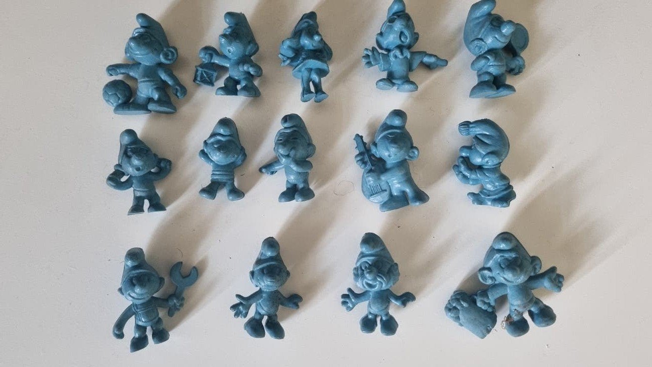 14 Verschillende Smurfen Beeldjes - Made in Germany - Peyo, Verzamelen, Ophalen, Zo goed als nieuw, Verschillende Smurfen