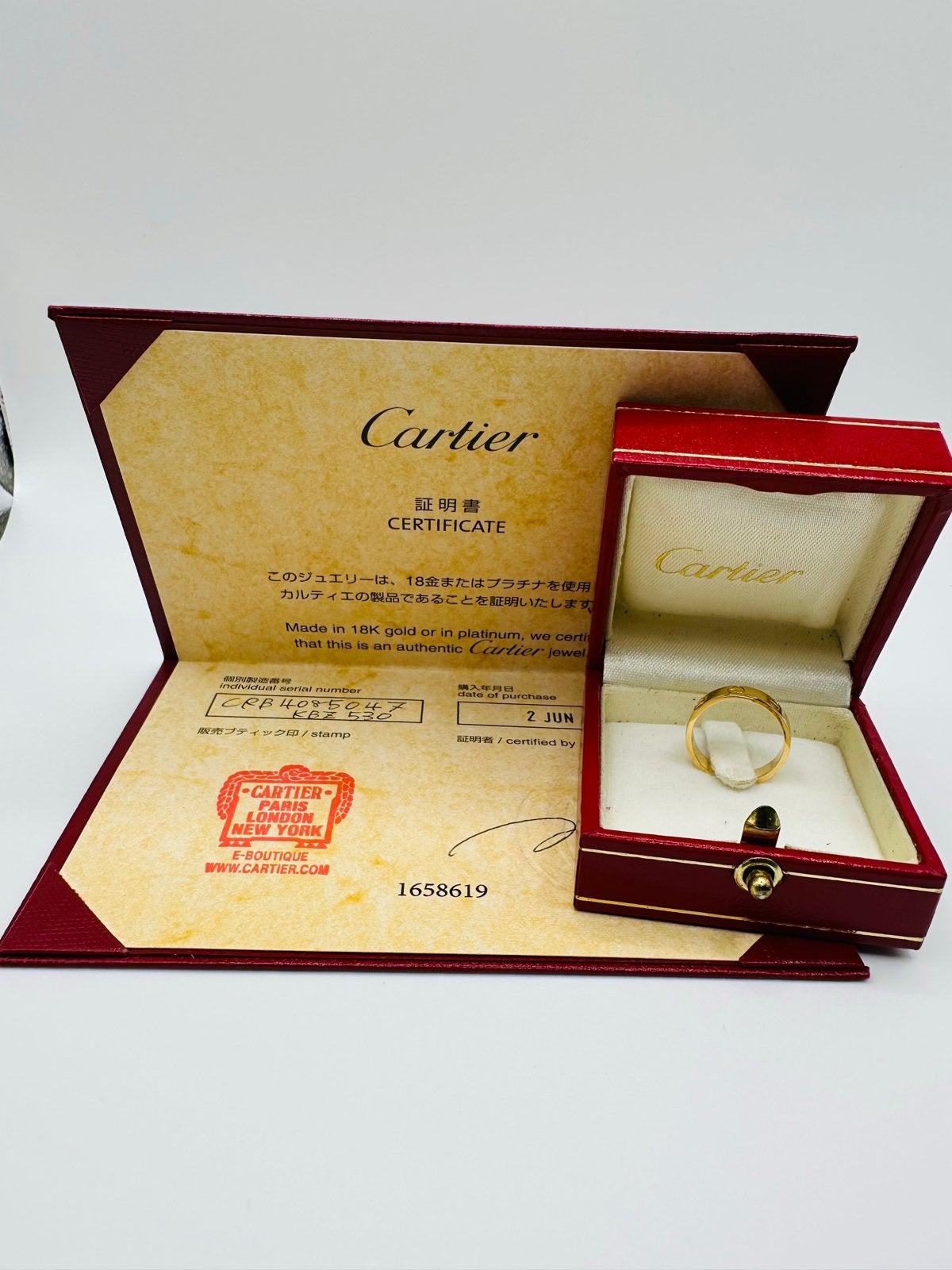 Cartier Mini Love Ring 18kt Geelgoud Maat 47 met doos & cert, Ophalen of Verzenden, Dame, Goud, Kleiner dan 17