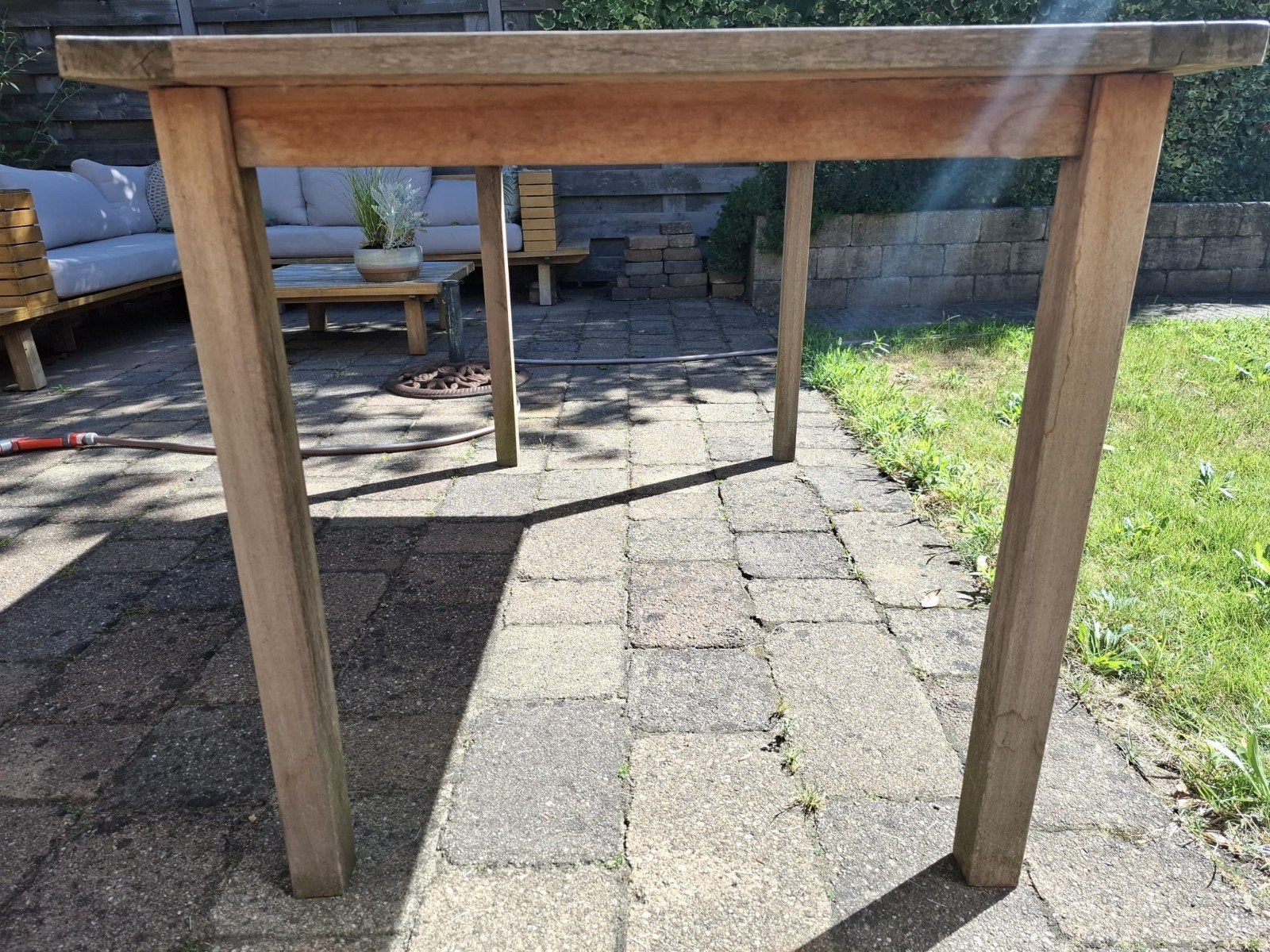 Neva Dining Tuintafel Teak (Massief Teakhout) – 144x80 cm, Ophalen, Gebruikt