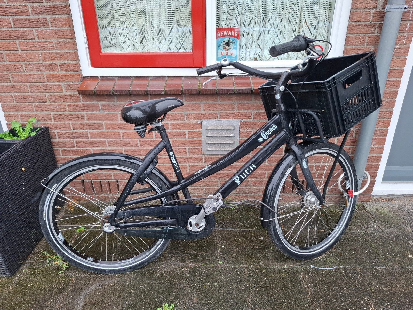 Puch Crunch Damesfiets 28" met versnellingen en krat, Versnellingen, Ophalen, Overige merken, 53 tot 56 cm