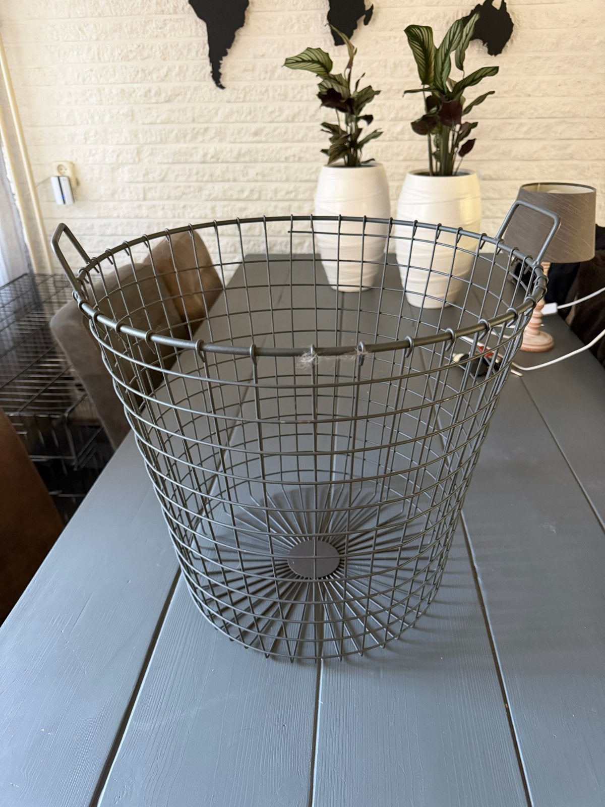 Metalen draadmand met handvatten, Ophalen, Met handvatten, Gebruikt, Mand