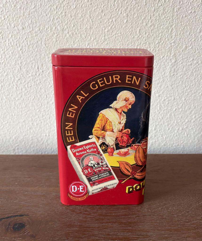 Vintage/nostalgisch koffie blik Douwe Egberts, Verzamelen, Blikken, Ophalen of Verzenden, Gebruikt, Koffie, Douwe Egberts