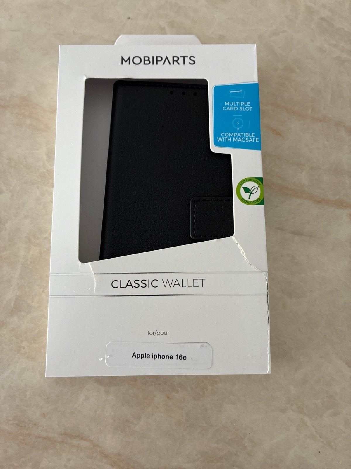 Mobiparts Classic Wallet Hoesje voor Apple iPhone 16e, Pasjeshouder, Zwart, IPhone 16e, Overige merken