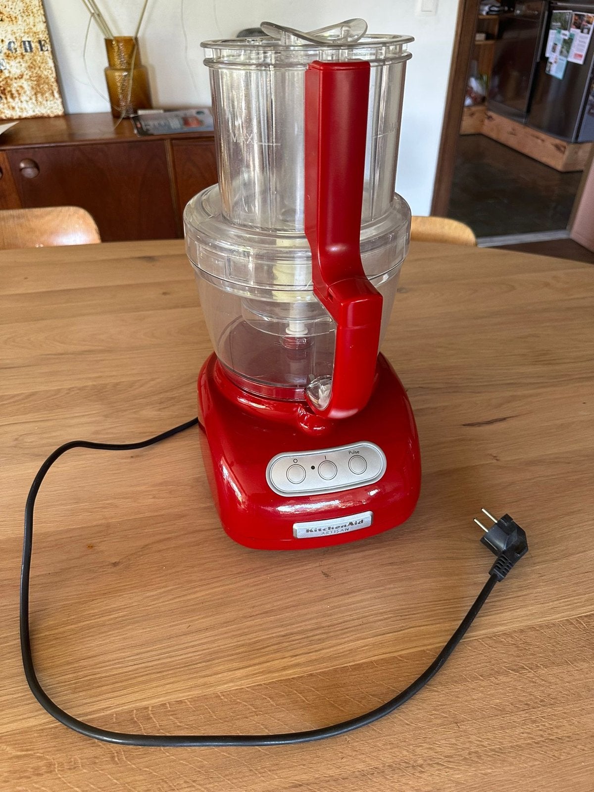 KitchenAid Foodprocessor 650W - Rood, 3 snelheden of meer, Ophalen of Verzenden, Zo goed als nieuw, 2 tot 3 liter