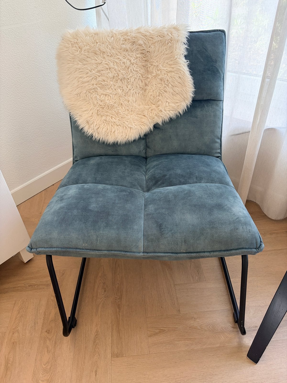 Eleonora Ruby fauteuil Velvet blue, Ophalen, Gebruikt, Blauw, Eén