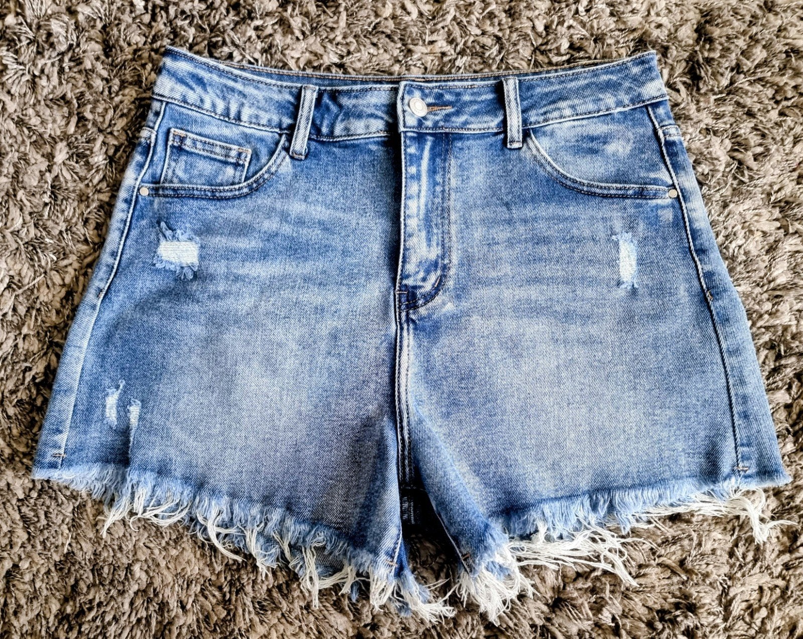 Kathy Jeans Denim Shorts 42 Gloednieuw Destroyed Look WP40, Nieuw, Ophalen of Verzenden, W33 - W36 (confectie 42/44), Kathy Jeans