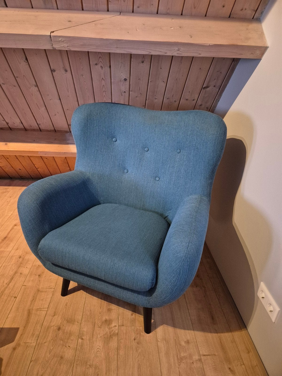 2 Comfortabele turquoise stoffen fauteuils, Huis en Inrichting, Fauteuils, Ophalen, Gebruikt, 75 tot 100 cm, 75 tot 100 cm