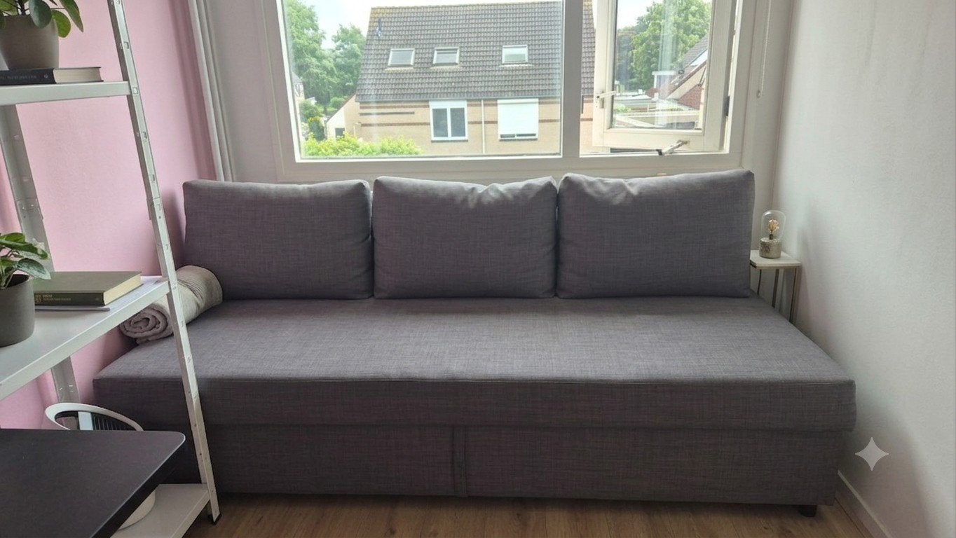 IKEA Friheten slaapbank - armleuningen gedemonteerd, Ophalen, Gebruikt, 100 tot 125 cm, Driepersoons
