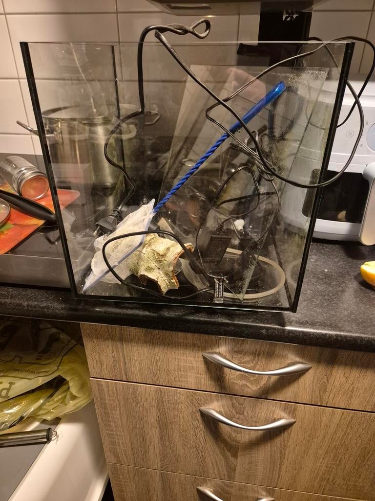 Kubus aquarium zgan, Dieren en Toebehoren, Ophalen, Zo goed als nieuw, Leeg aquarium