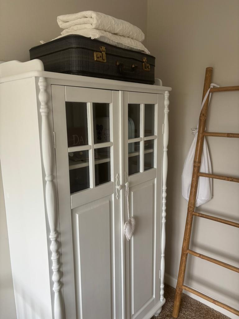 Prachtige landelijke brocante kledingkast., Ophalen, Gebruikt, 50 tot 100 cm, 150 tot 200 cm