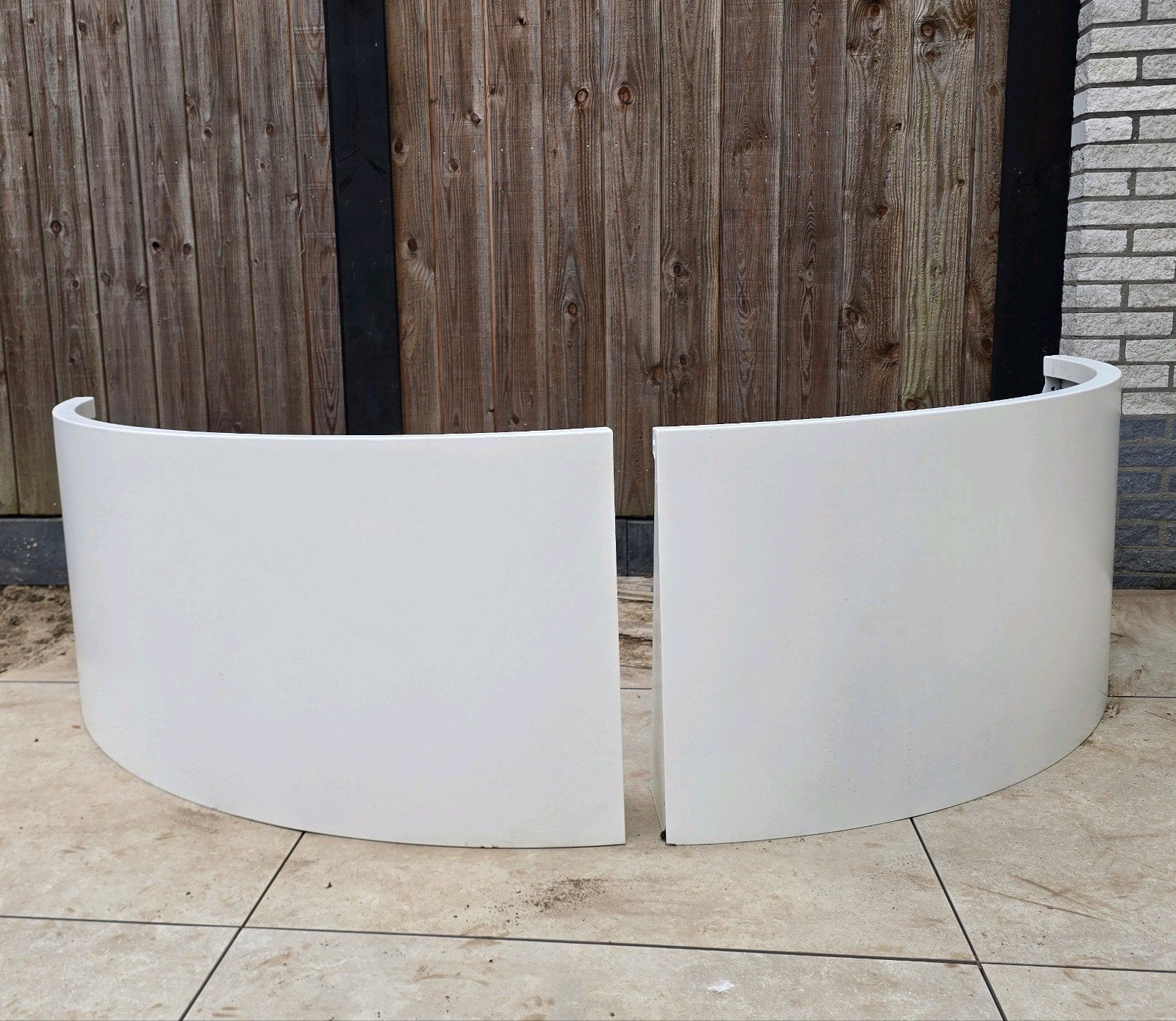2x Stalen Keerwand bocht Wit - Bloembak 2 meter MYSTEEL, Rond, Nieuw, Ophalen of Verzenden, MYSTEEL