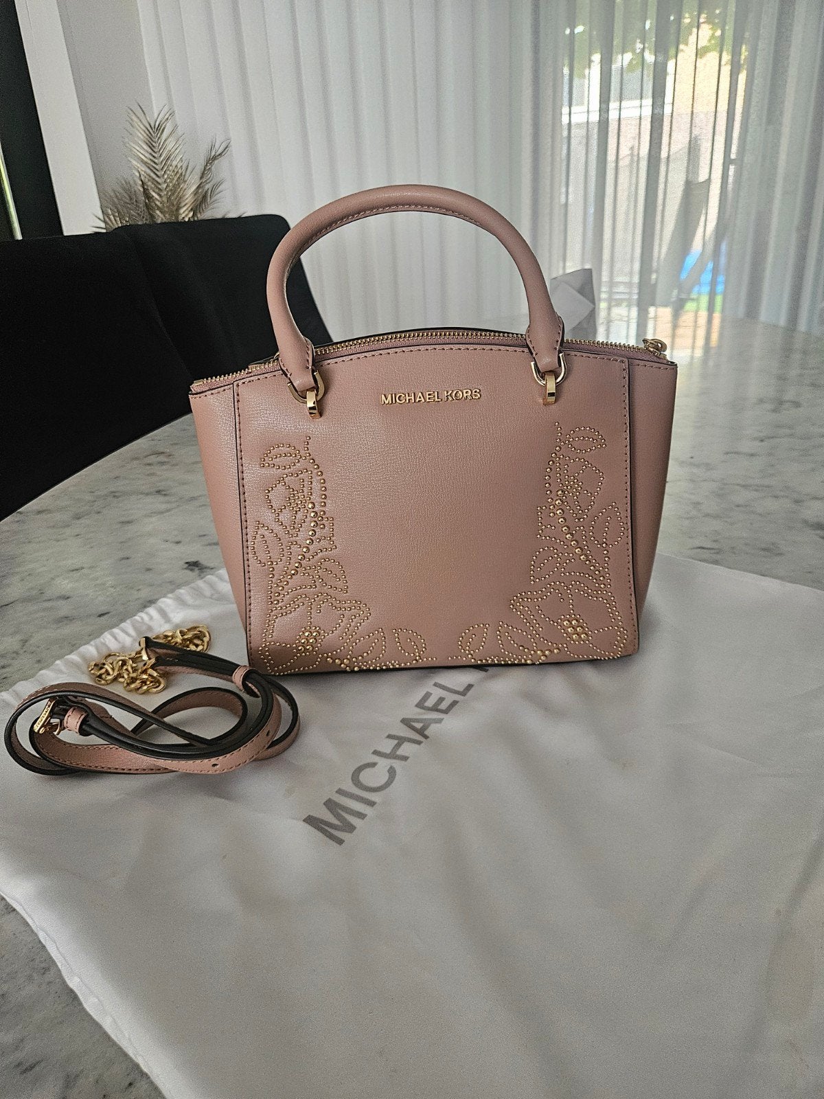 Michael Kors Handtas Roze met Studs, Ophalen of Verzenden, Nieuw, Roze, Handtas