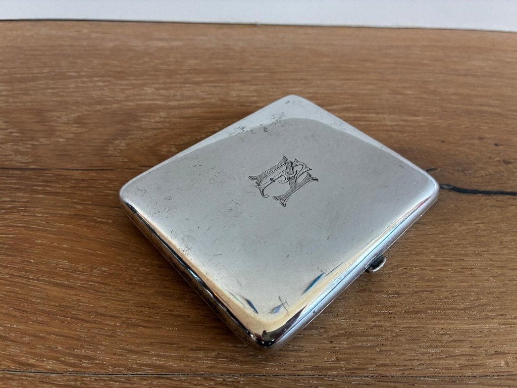 Zilveren (833) sigarettendoos, Ophalen of Verzenden, Zilver