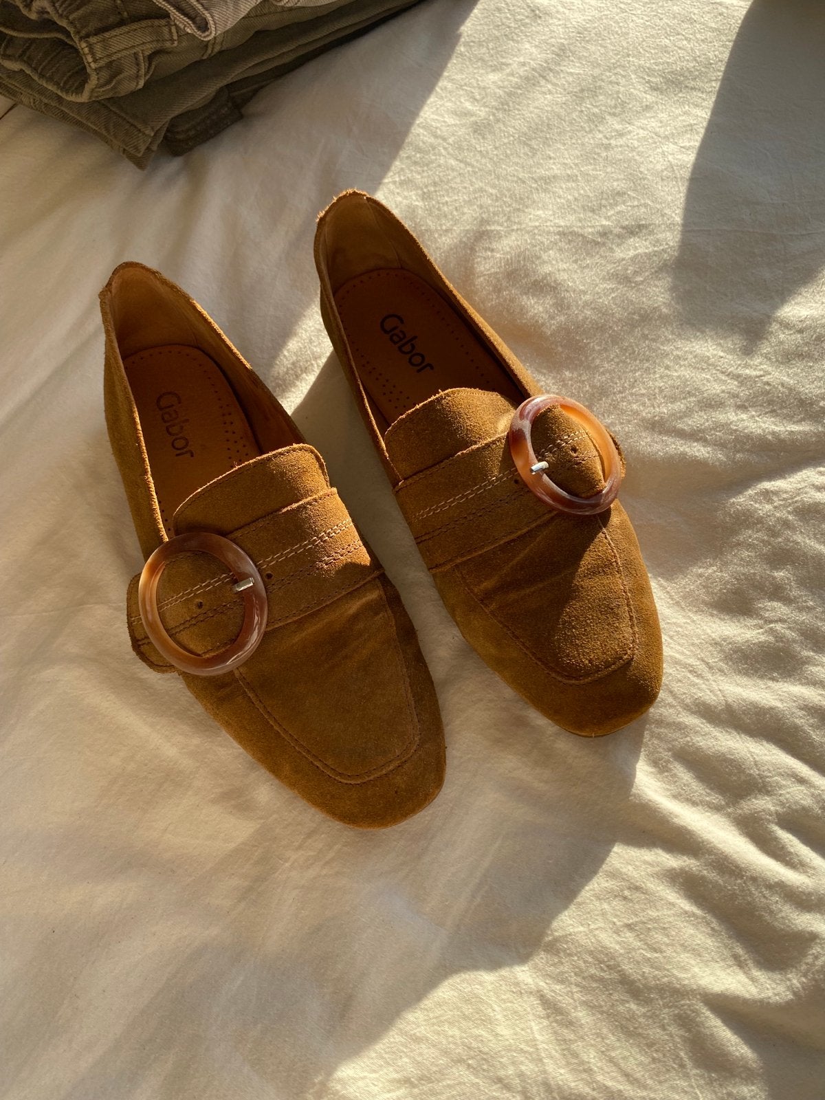 Gabor cognac suède loafers schoenen met ronde gesp  38 zgan, Kleding | Dames, Overige kleuren, Instappers, Ophalen of Verzenden