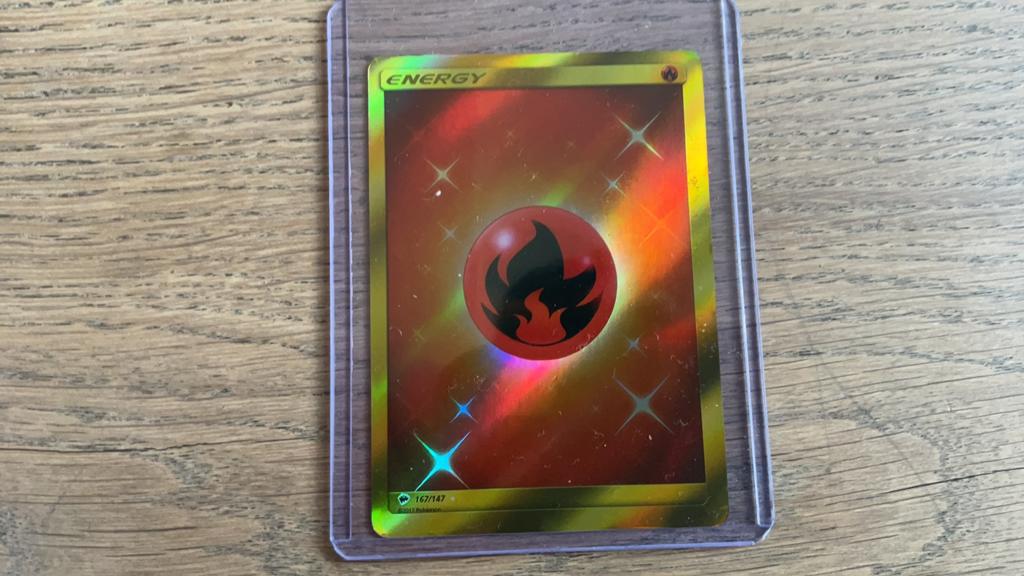 Pokémon Fire Energy Kaart Foil, Ophalen of Verzenden, Gebruikt, Losse kaart, Foil