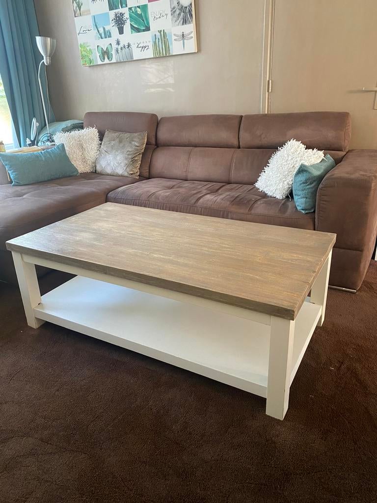 Massief Houten Salontafel, Ophalen, 100 tot 150 cm, 50 tot 100 cm, Zo goed als nieuw