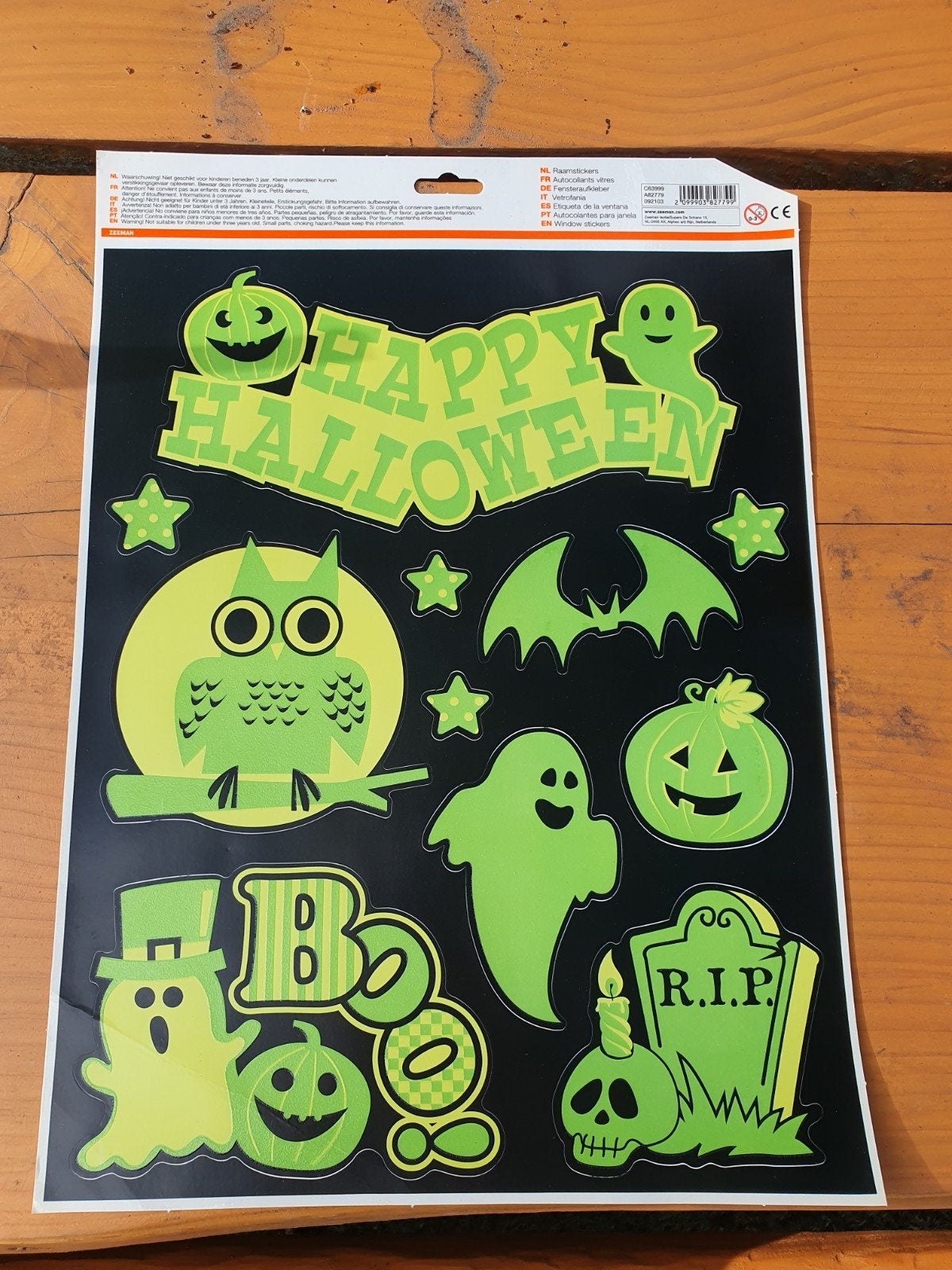 halloween raamstickers glow in the dark, Ophalen, Zo goed als nieuw, Halloween of Griezel
