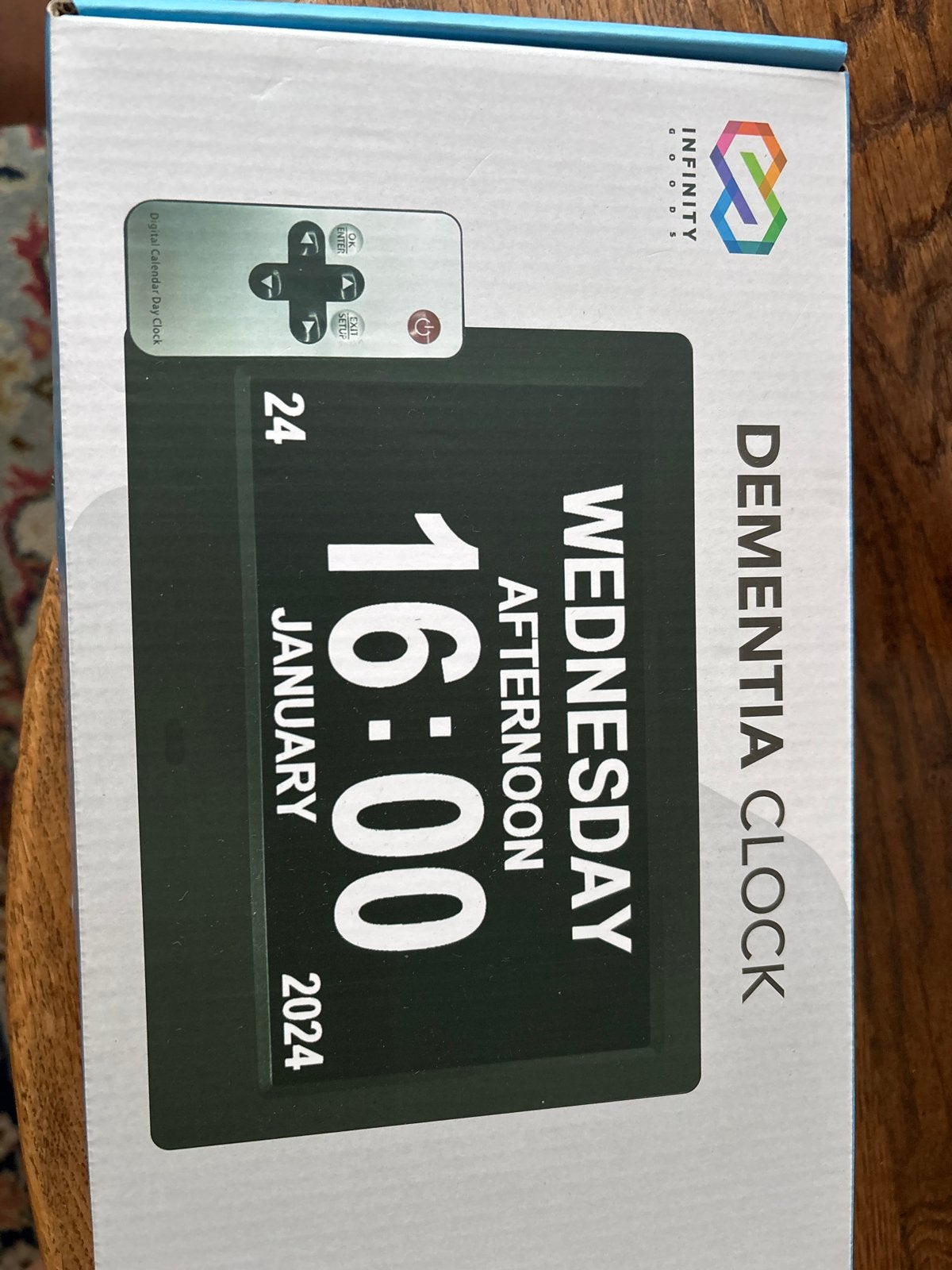 Infinity Goods Dementie Klok - Digitale Kalender Dagklok, Ophalen, Nieuw, Digitaal, Kalenderfunctie