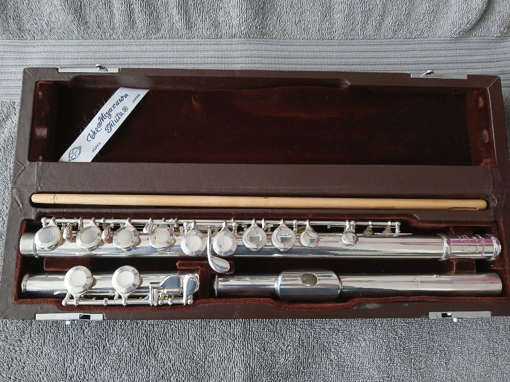 Miyazawa MS-60S dwarsfluit, Muziek en Instrumenten, Ophalen of Verzenden, Gebruikt, Dwarsfluit, Met koffer of tas