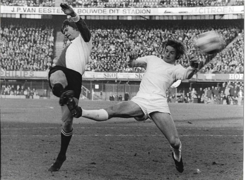 1971-1972 persfoto Piet Bouts Feyenoord - NEC 5-1, Verzenden, Zo goed als nieuw, Feyenoord, Poster, Plaatje of Sticker