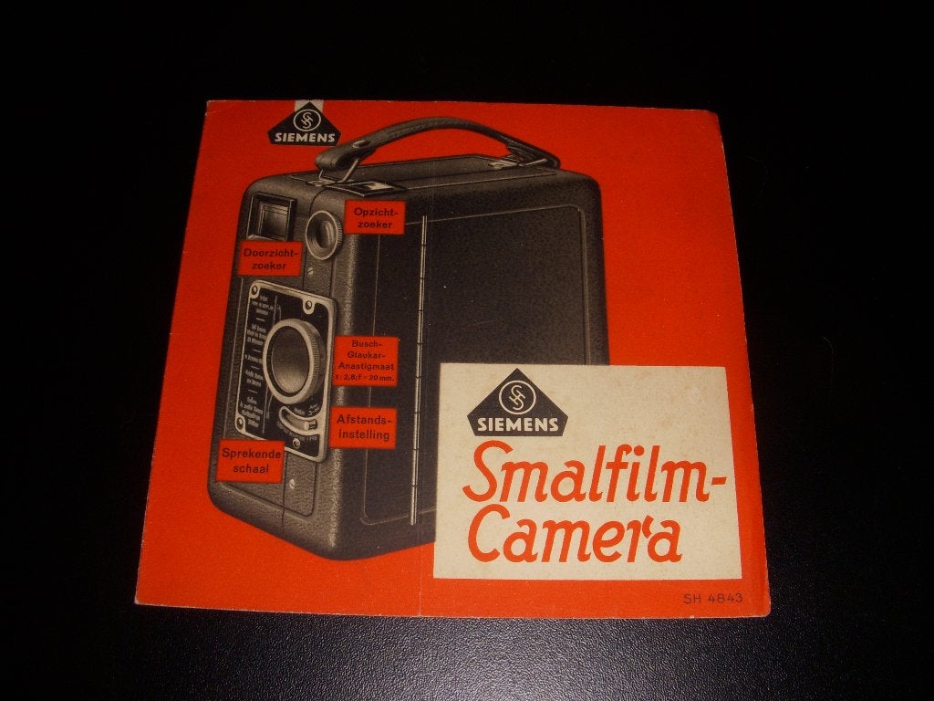 Bijzondere folder Siemens Smalfilm camera, Boeken, Ophalen of Verzenden, Gelezen, Siemens Smalfilm camera, Folder