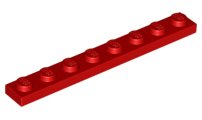 Lego plaatjes 1x8 rood 17 stuks, Ophalen of Verzenden, Gebruikt, Losse stenen, Lego