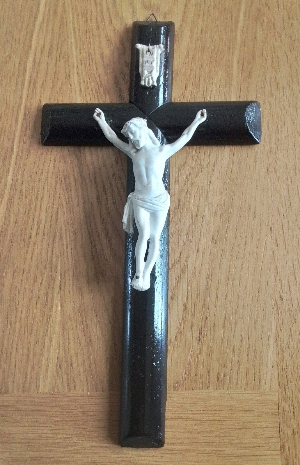 Antiek crucifix met corpus van Jezus. Kruisbeeld. 35 x 18 cm, Antiek en Kunst, Ophalen