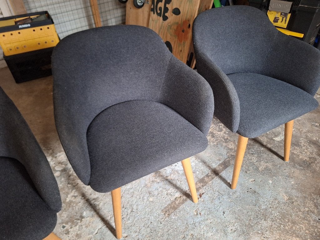 Set van 4 eetkamerstoelen wol, Gebruikt, Onbekend, Vier, Stof
