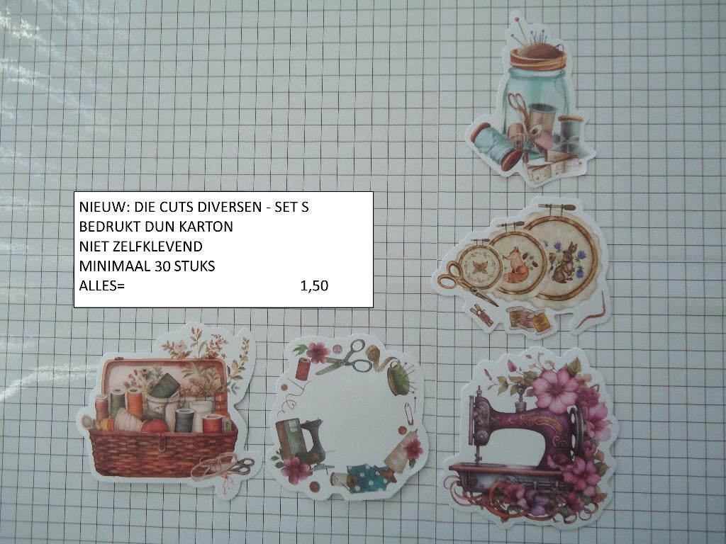 die cuts diversen set S ( 3 foto's ) alleen verzenden, Ophalen, Nieuw, Overige thema's, Knipvel