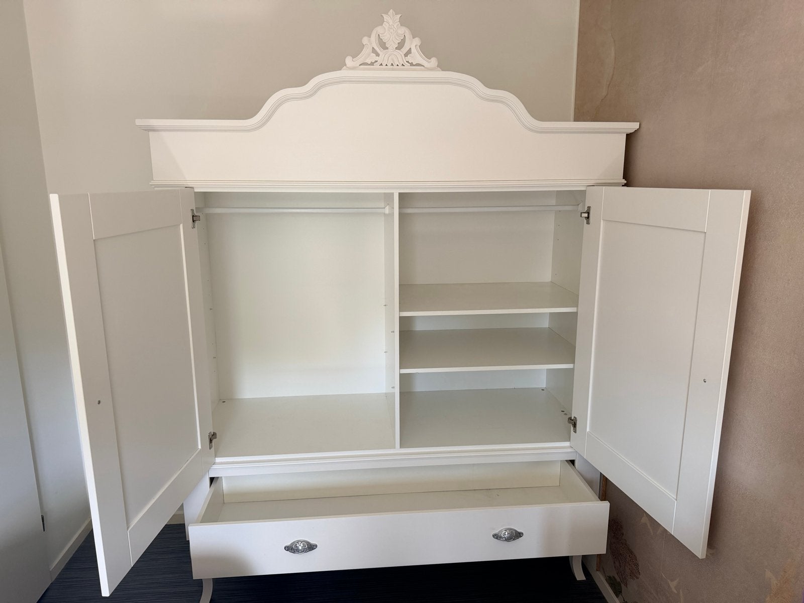 Witte linnenkast 'Kids Factory Romance' met lade en deuren, Ophalen, 100 tot 150 cm, Zo goed als nieuw, Met lade(s)