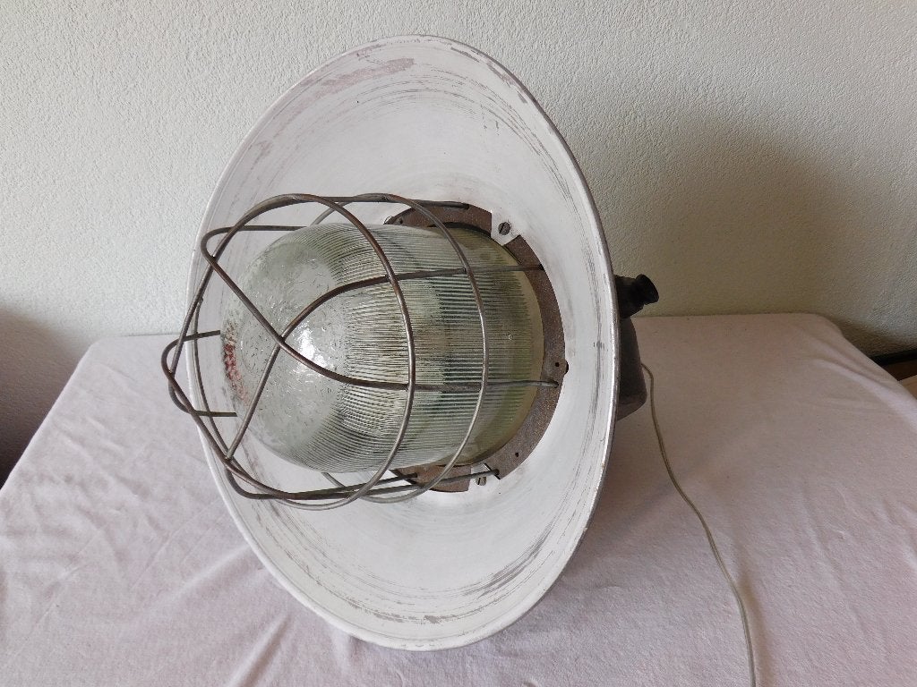 Vintage industriële hanglamp van Polam Wilkasy, 1960s, fabri, Ophalen, Huis en Inrichting