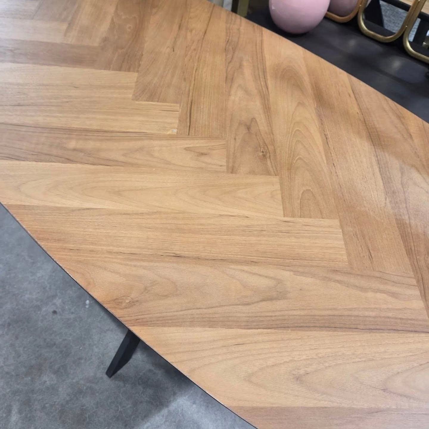 Bartafel Samyra Visgraat Teakhout 140 x 80 cm Lifestylefurn, Ophalen, ., Nieuw, .